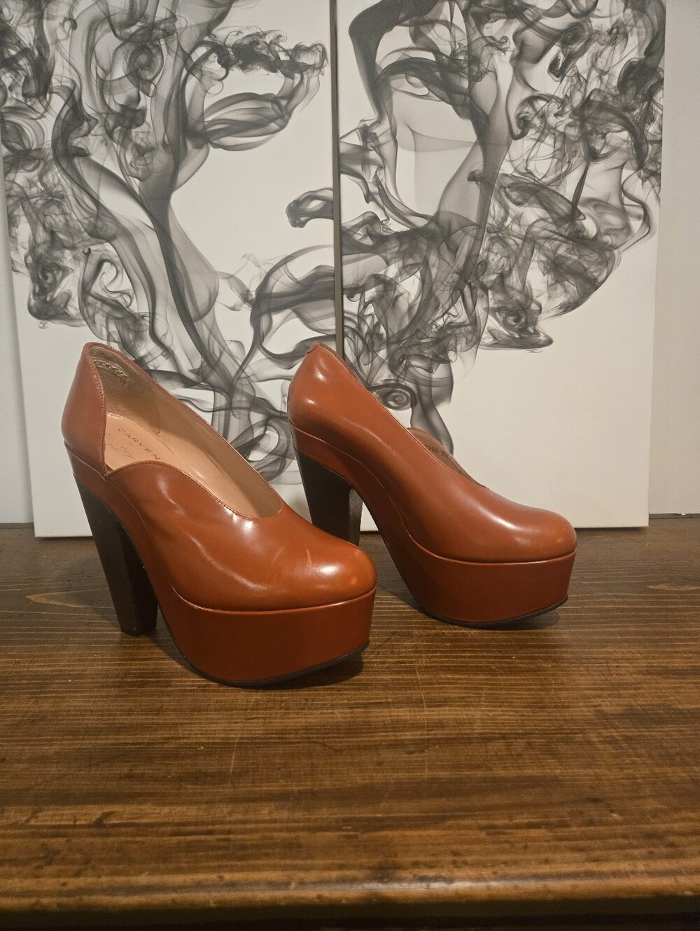 Carven Orange Platform Heels